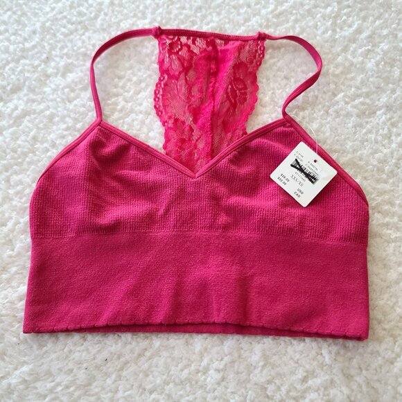 Anthropologie Other - by Anthropologie Seamless Midsommar Lace Back Bralette XXS/XS Pink NWT